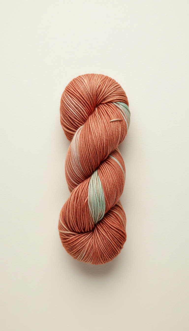 Hand-Dyed Terracotta Wool Yarn